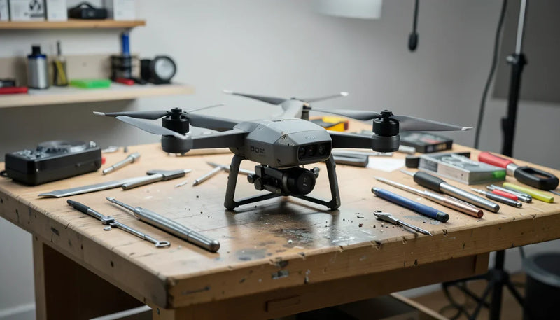 How to Detect Hidden Crash Damage on a DJI Drone Refurbished - inspected pre-owned drone product photography display