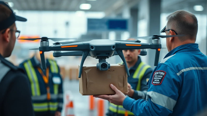 Pre-owned DJI kit, seller documents and non-EU import-record checklist organized for a Czech buyer review