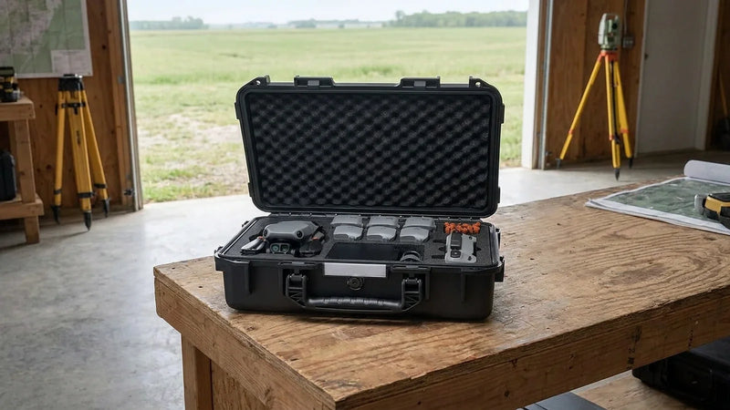 DJI Air 3S mission kit fitted inside a protective hard carrying case