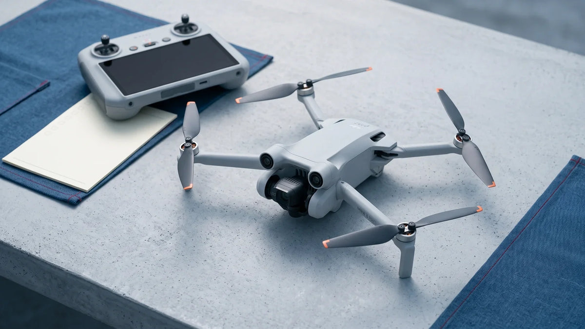 DJI Mini 3 Pro on a dry level surface before app-guided IMU calibration
