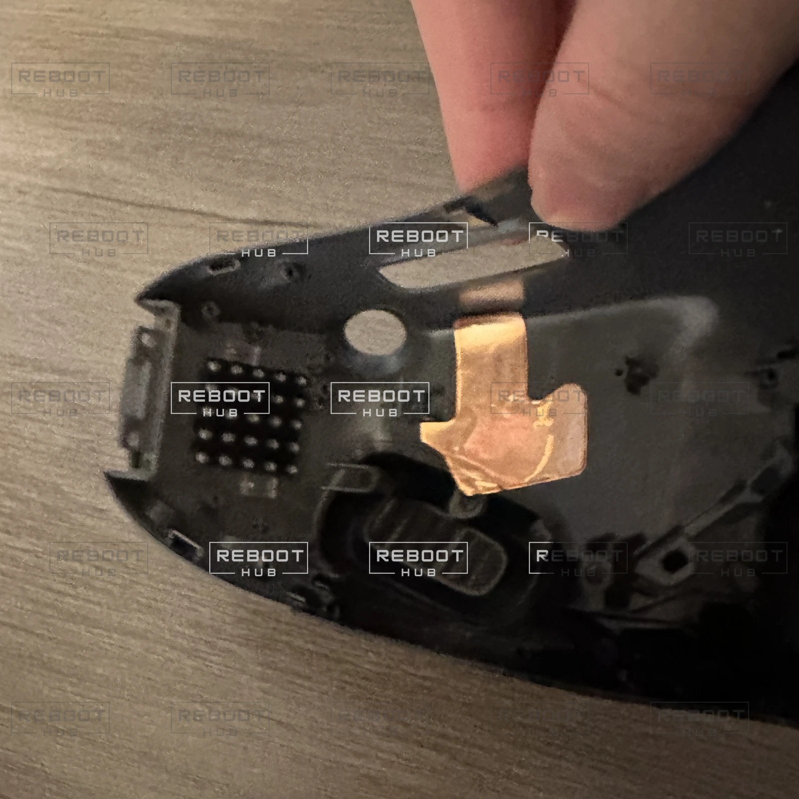OEM-pulled DJI Goggles 2 mask and touchpad assembly, inner left-side detail