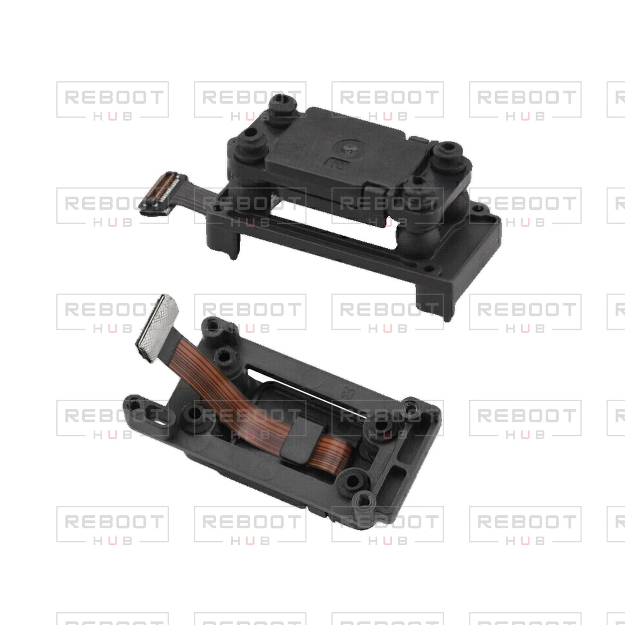 OEM-pulled DJI Air 2S GPS and IMU Module on white with Reboot Hub watermark overlay — source view 8