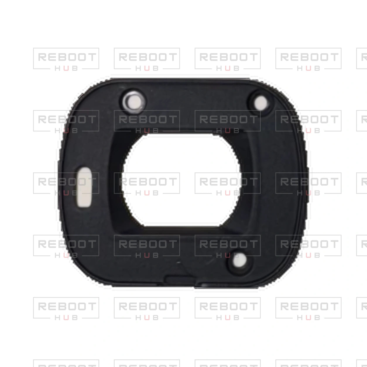OEM-pulled DJI Air 2S Camera Lens Hood on white with Reboot Hub watermark overlay — source view 2