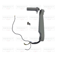 DJI Mavic Air 2 Front Right Arm Shell with LED Cover and Screws close detail view on white with Reboot Hub watermark overlay