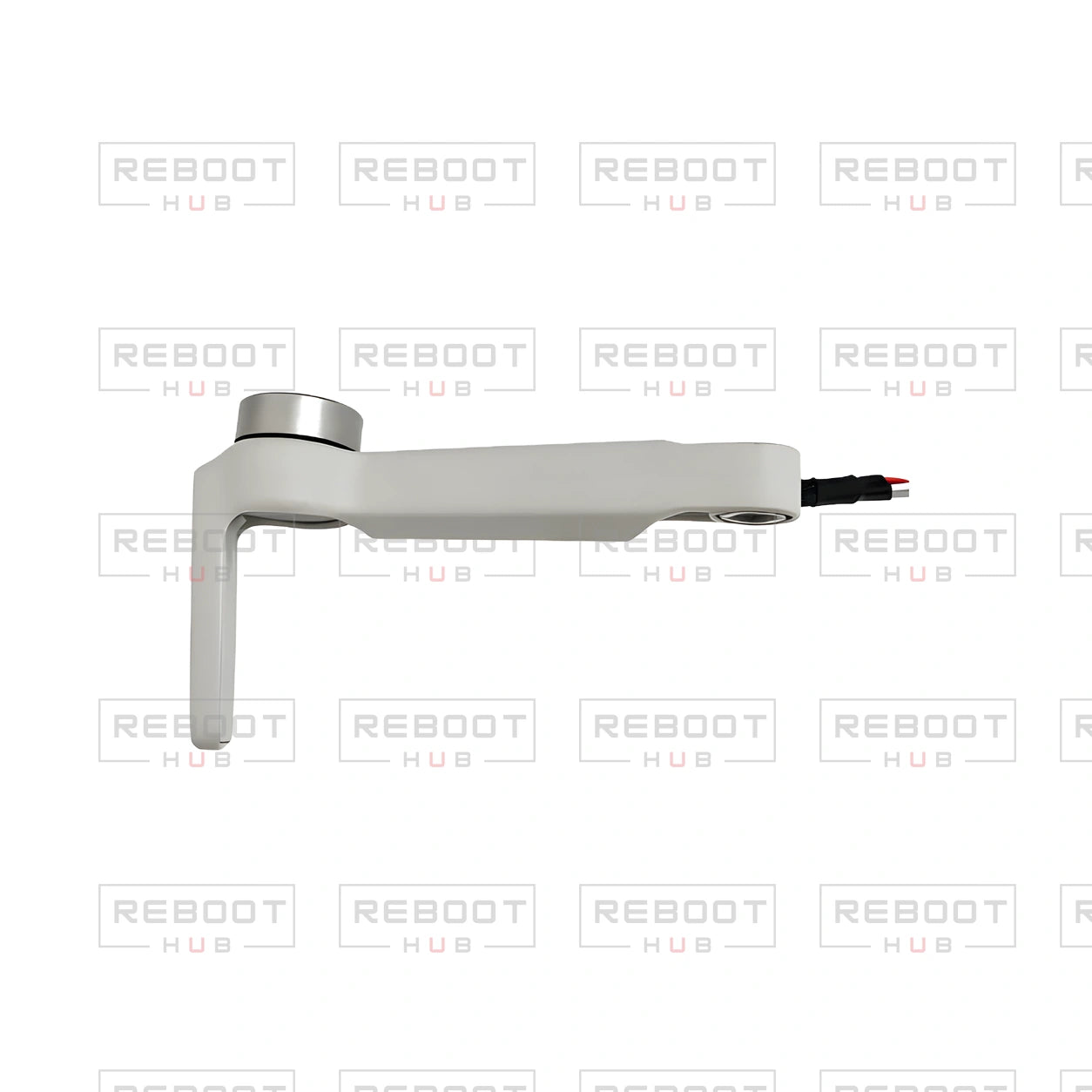 OEM-pulled DJI Mavic Mini Front Arm Right on white with Reboot Hub watermark overlay — view 2
