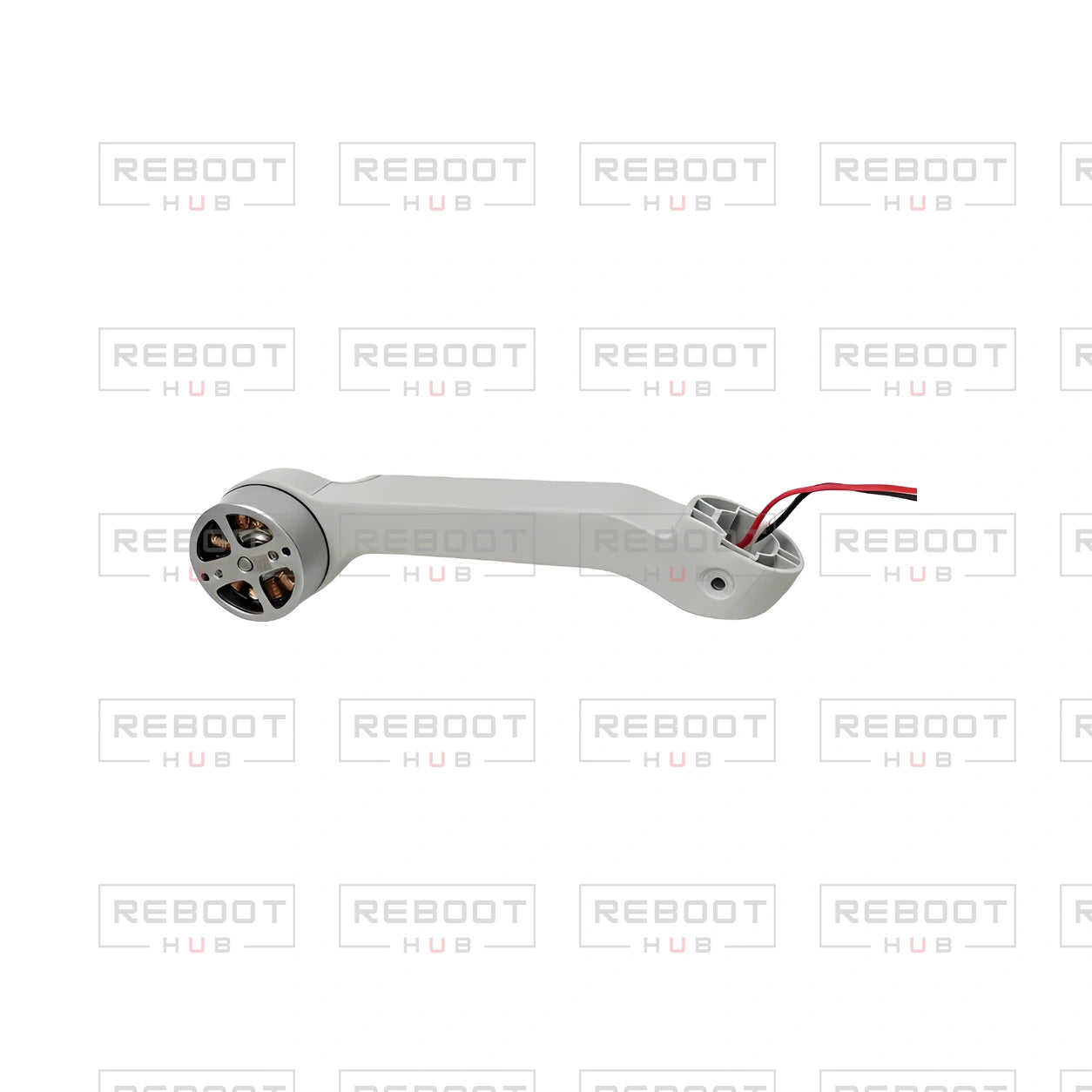 OEM-pulled DJI Mavic Mini Rear Arm Right on white with Reboot Hub watermark overlay — view 2