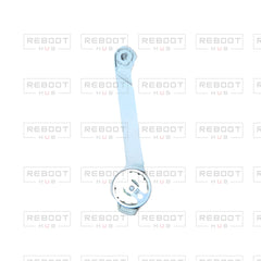 OEM-pulled DJI Mini 2 SE Front Arm Left on white with Reboot Hub watermark overlay — view 2