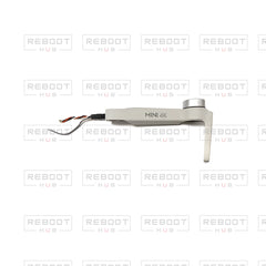OEM-pulled DJI Mini 4K Front Arm Left on white with Reboot Hub watermark overlay — view 1