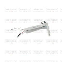 OEM-pulled DJI Mini 4K Front Arm Left on white with Reboot Hub watermark overlay — view 2