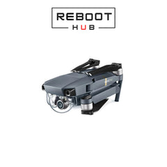 Certified Refurbished DJI Mavic Pro drone in folded position, gray body, showing compact design.