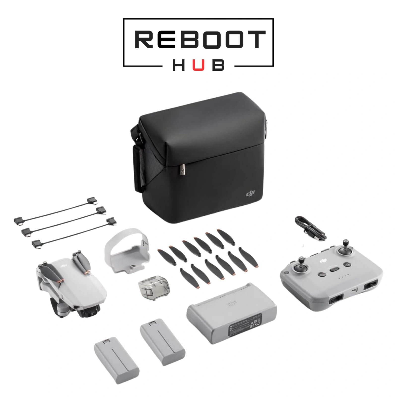 Refurbished DJI Mini 2 SE bundle: drone, batteries, charging hub,RCN1 remote controller,3 mini 2 se batteries