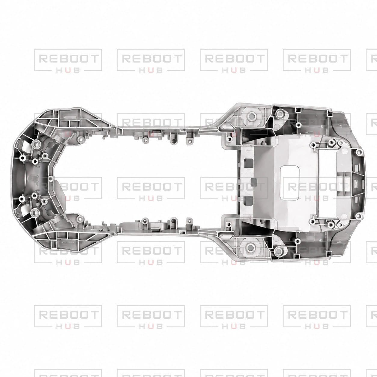 OEM-pulled DJI Air 2 Middle Frame on white with Reboot Hub watermark overlay — view 3