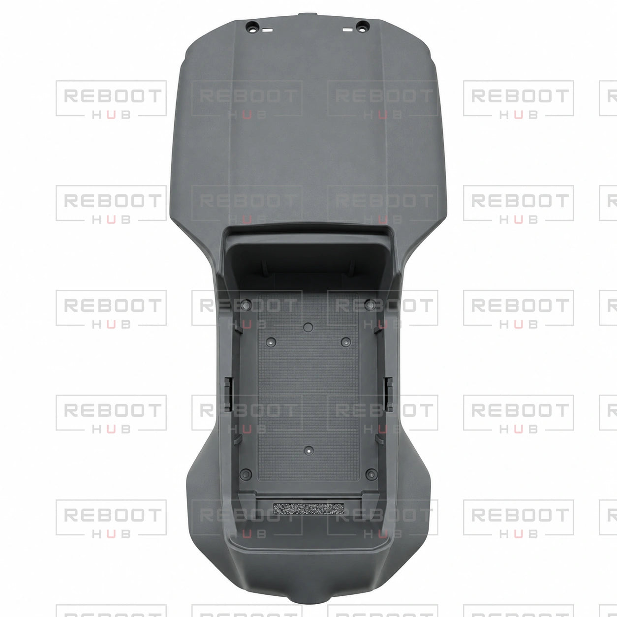 OEM-pulled DJI Air 2 Upper Shell on white with Reboot Hub watermark overlay — view 3