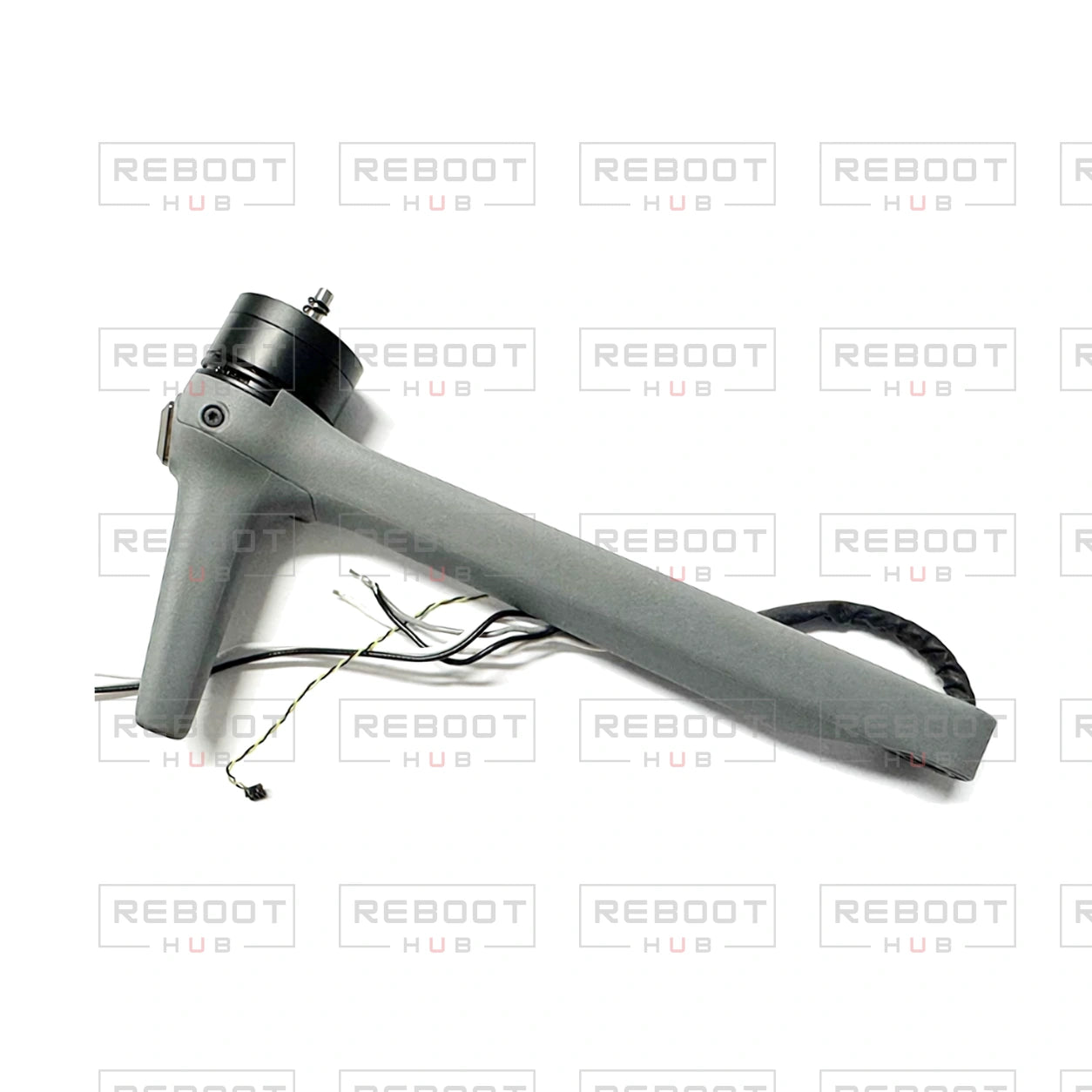 DJI Air 3S Front Arm Right - OEM-pulled full arm view with Reboot Hub watermark