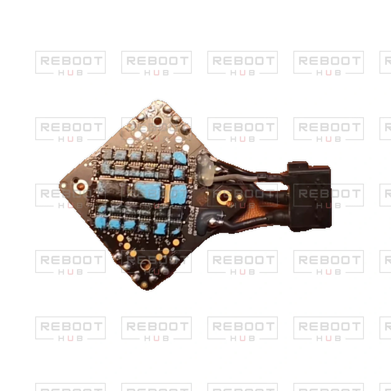 OEM-pulled DJI Avata ESC Board on white with Reboot Hub watermark overlay — view 1