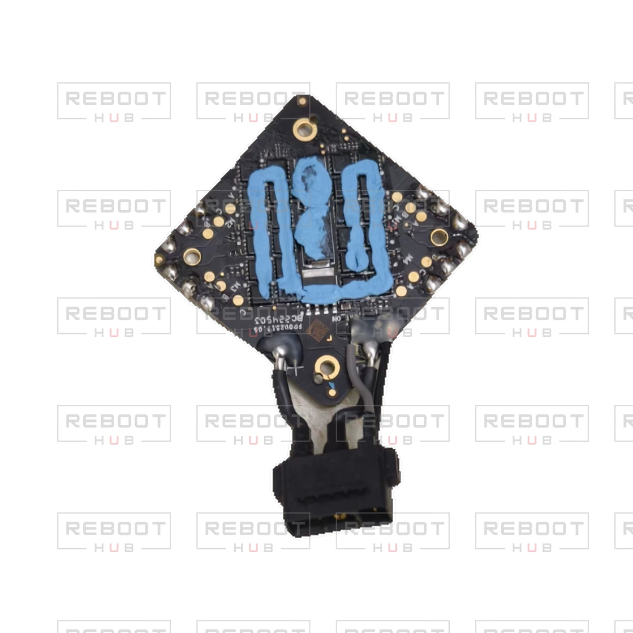 OEM-pulled DJI Avata ESC Board on white with Reboot Hub watermark overlay — view 4