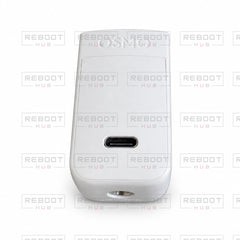 White DJI Pocket 2 Do-It-All Handle pre-owned front angled view with Reboot Hub watermark overlay