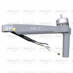 OEM-pulled DJI Air 2S Front Left Arm Module on white with Reboot Hub watermark overlay