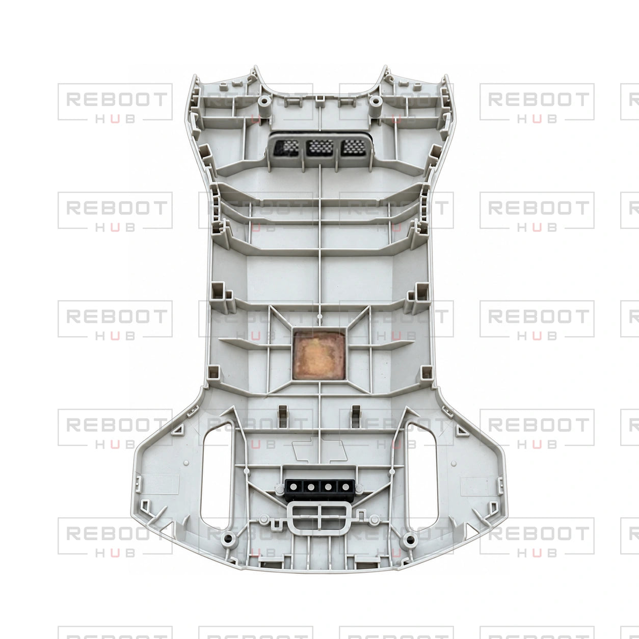 OEM-pulled DJI Mini 3 Upper Shell on white with Reboot Hub watermark overlay