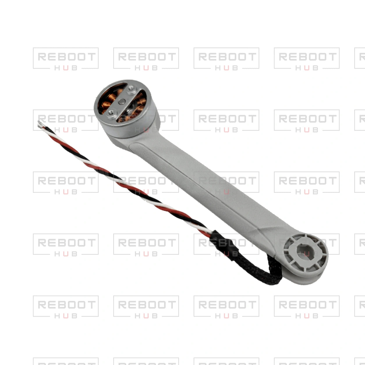 OEM-pulled DJI Mini 3 Rear Arm Right on white with Reboot Hub watermark overlay