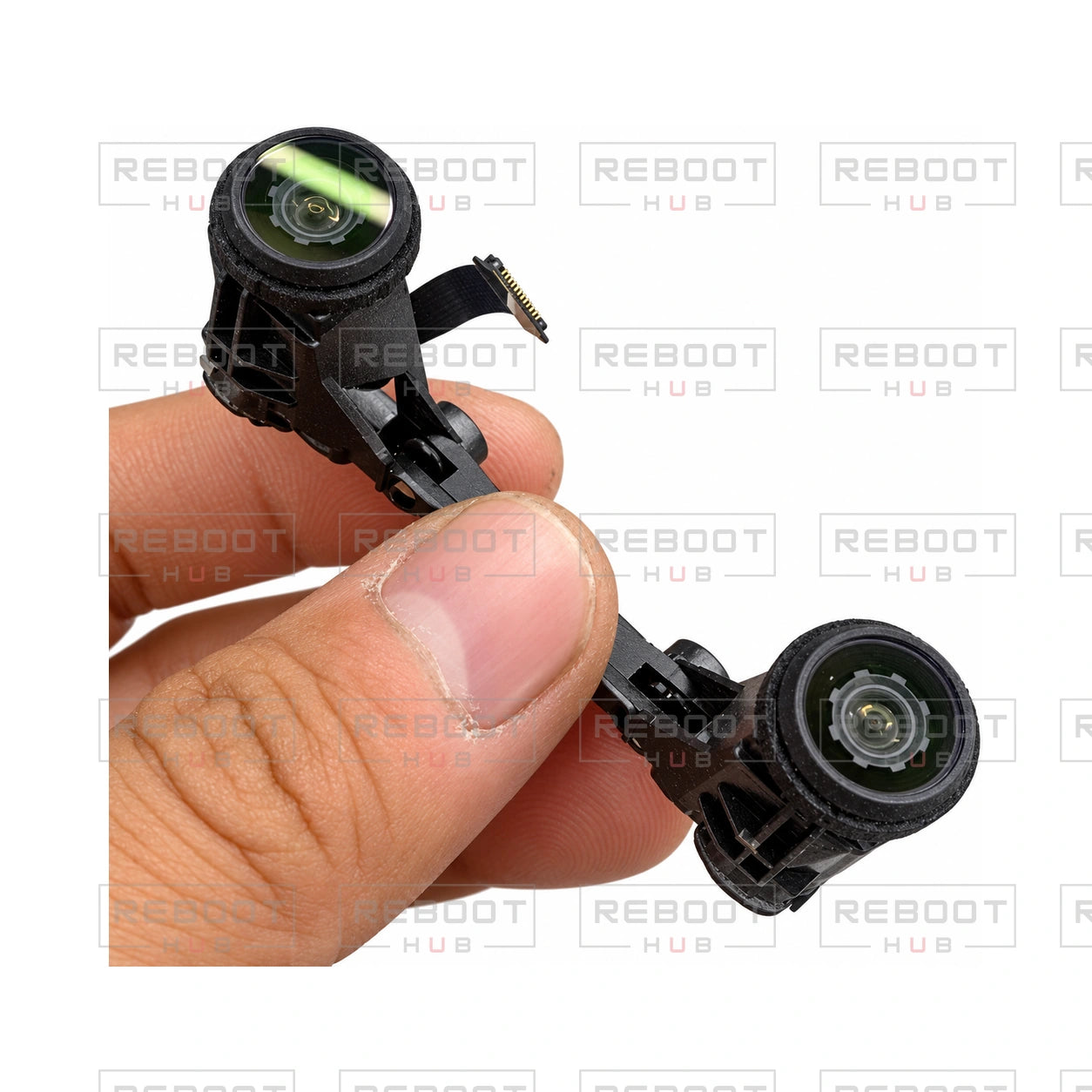 OEM-pulled DJI Mini 3 Pro Front Vision Module with Flexible Flat Cable on white with Reboot Hub watermark overlay