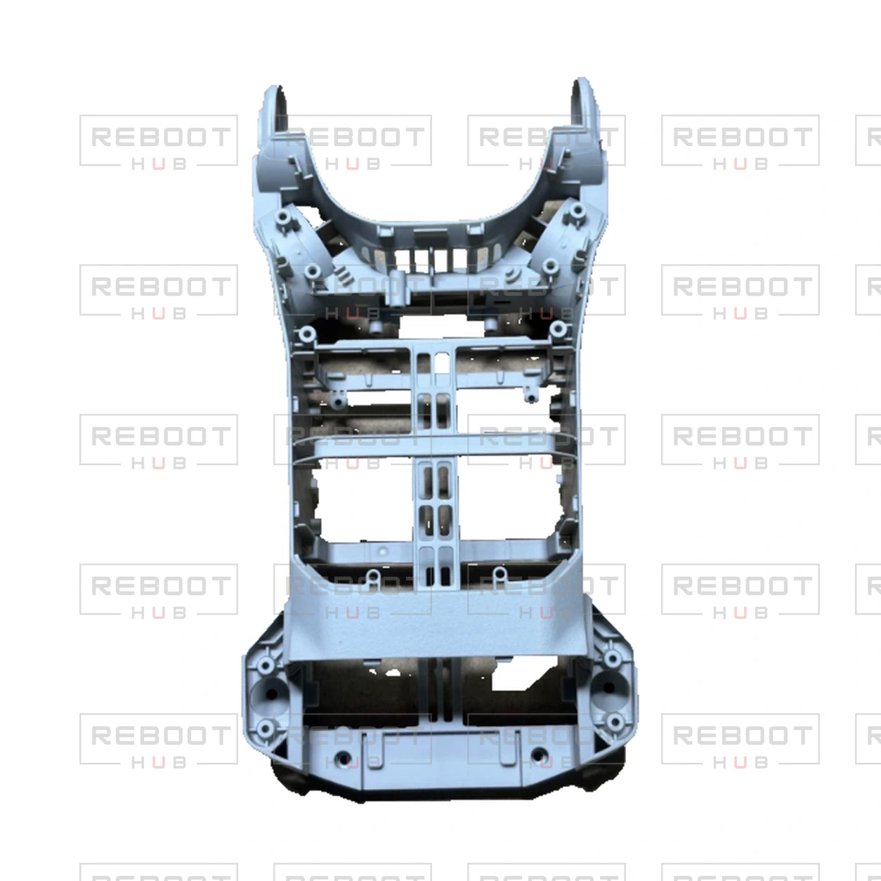 OEM-pulled DJI Mini 3 Pro Middle Frame on white with Reboot Hub watermark overlay