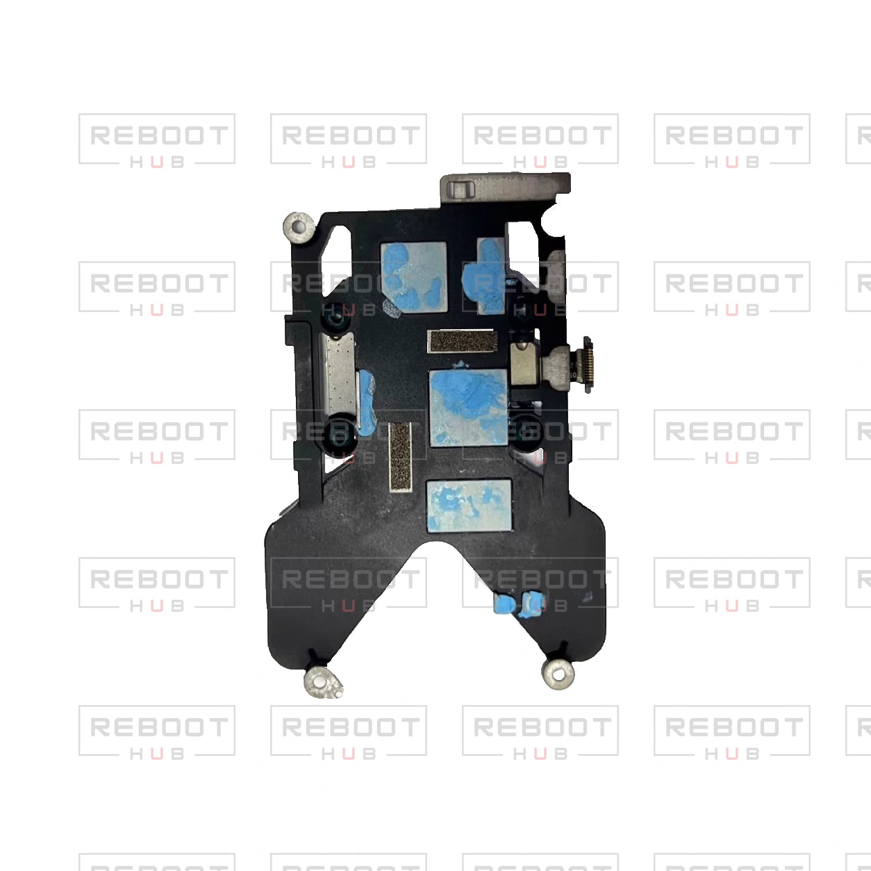 OEM-pulled DJI Mini 3 Pro GPS Module with Heat Sink Bracket on white with Reboot Hub watermark overlay