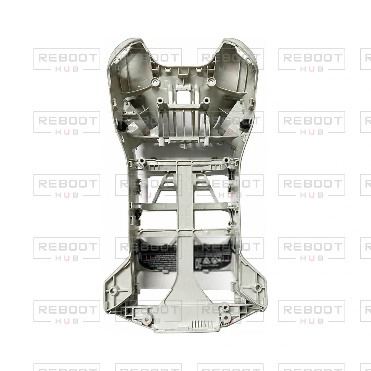 OEM-pulled DJI Mini 4 Pro Middle Frame on white with Reboot Hub watermark overlay