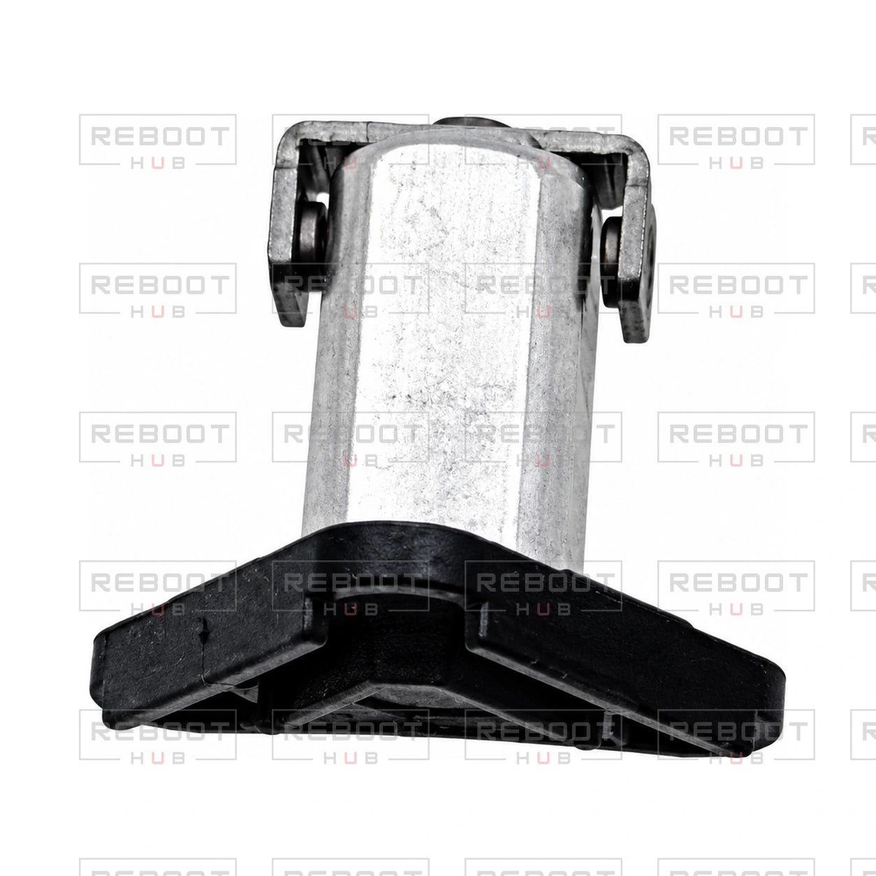 OEM-pulled DJI Mini 4 Pro Front Arm Rotation Axis Left on white with Reboot Hub watermark overlay