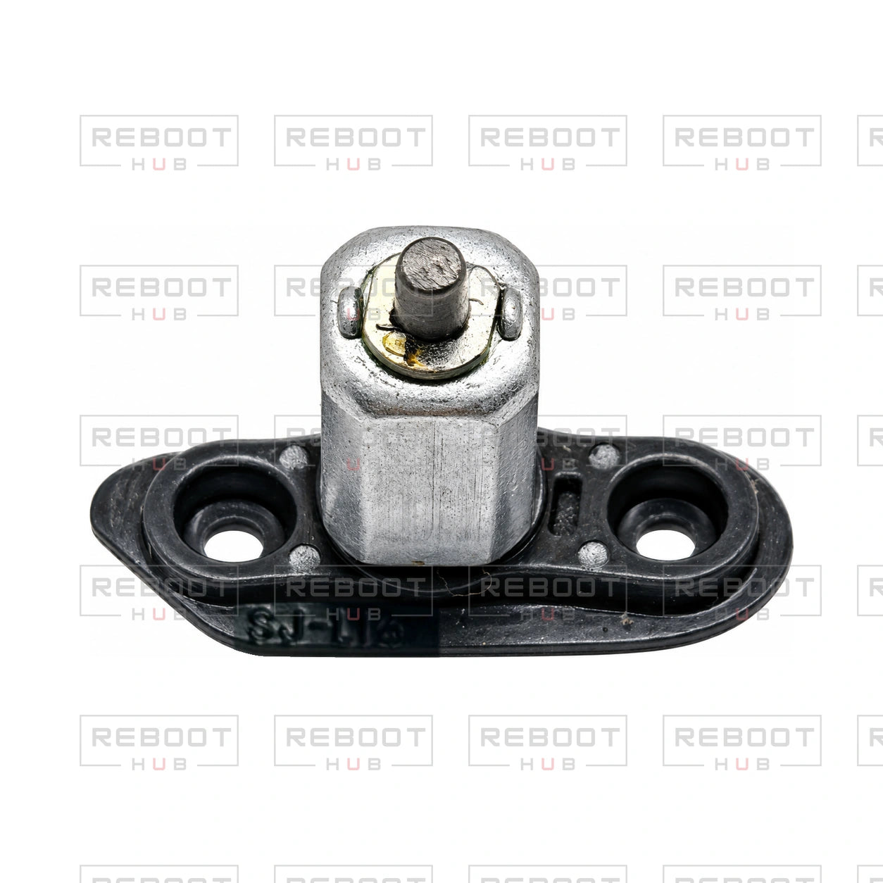 OEM-pulled DJI Mini 4 Pro Rear Arm Rotation Axis Left on white with Reboot Hub watermark overlay