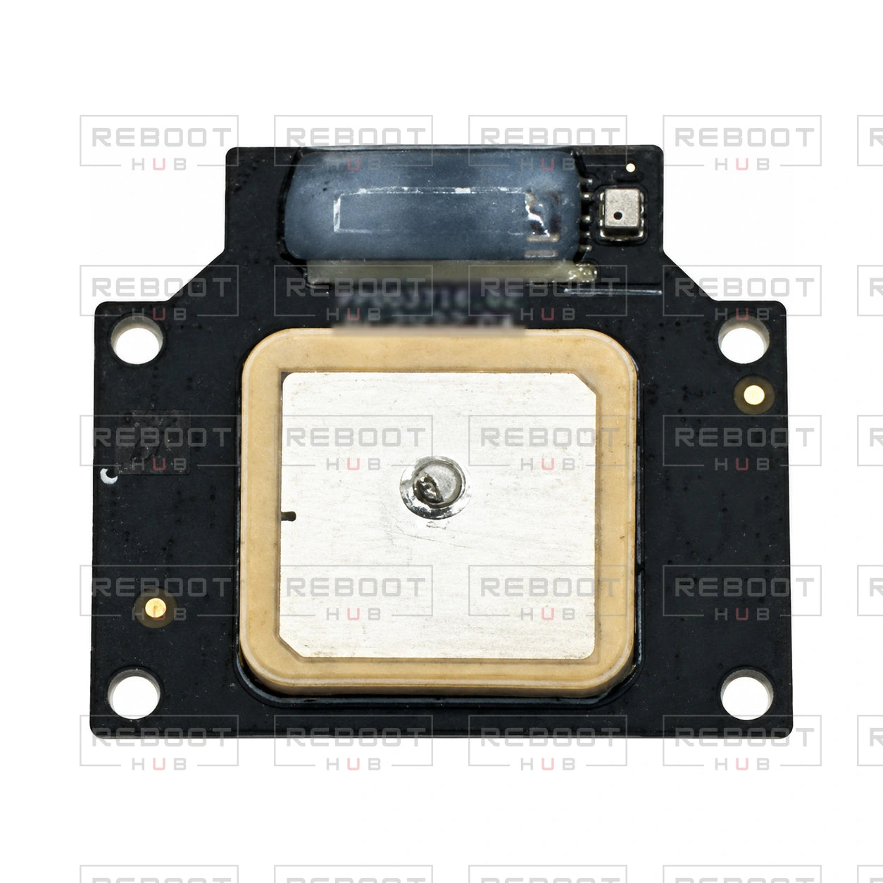 OEM-pulled DJI Mini 4 Pro GPS Module on white with Reboot Hub watermark overlay