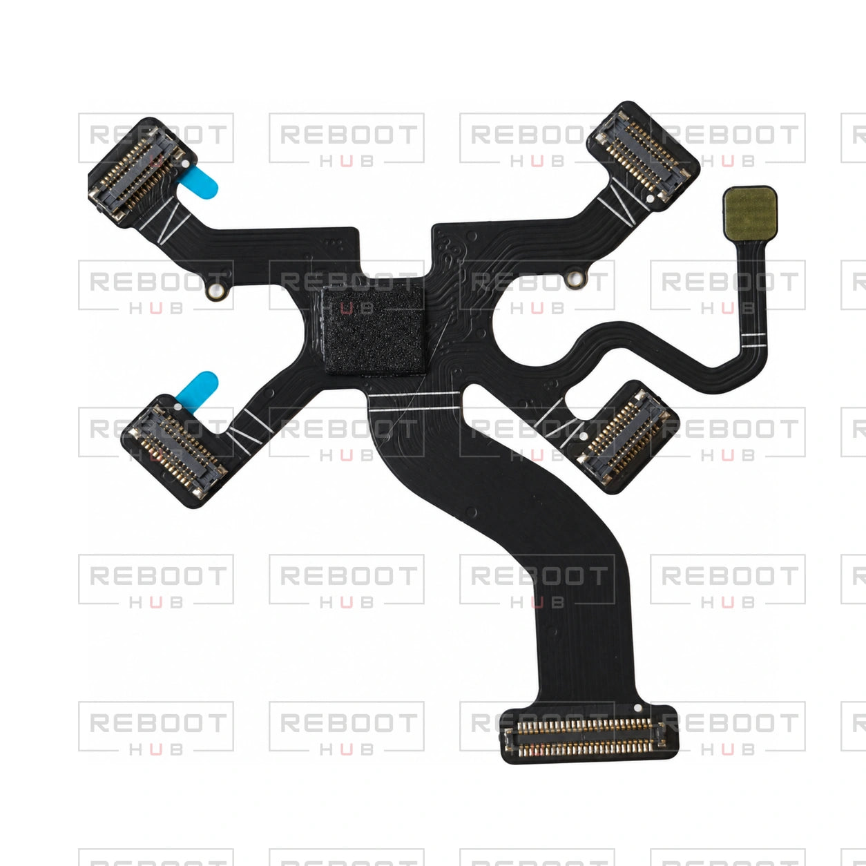 DJI Mini 4 Pro 7-in-1 flexible flat cable reverse-face detail showing the original routing and sockets