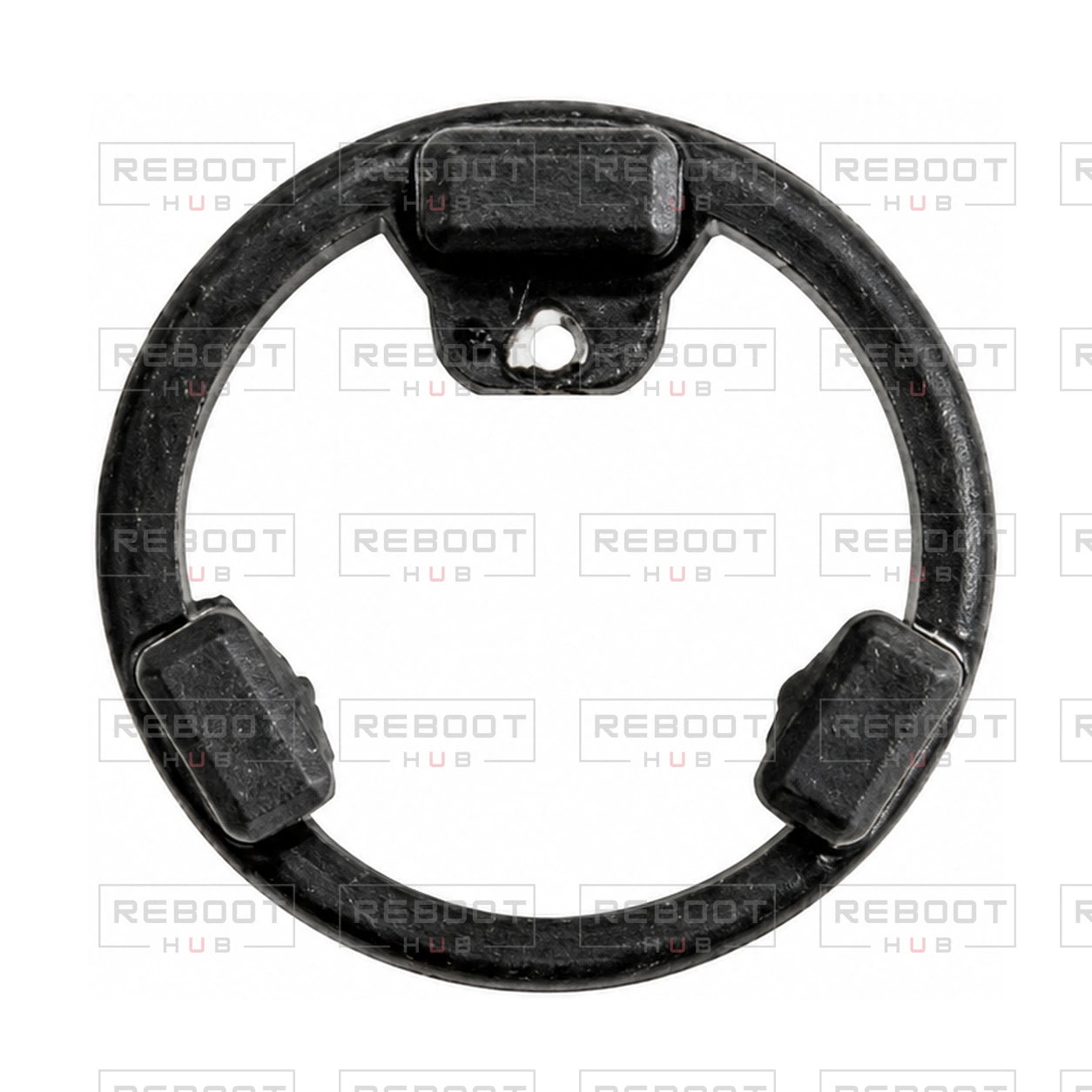 OEM-pulled DJI Mini 3 Gimbal Pitch Motor Rear Cover on white with Reboot Hub watermark overlay