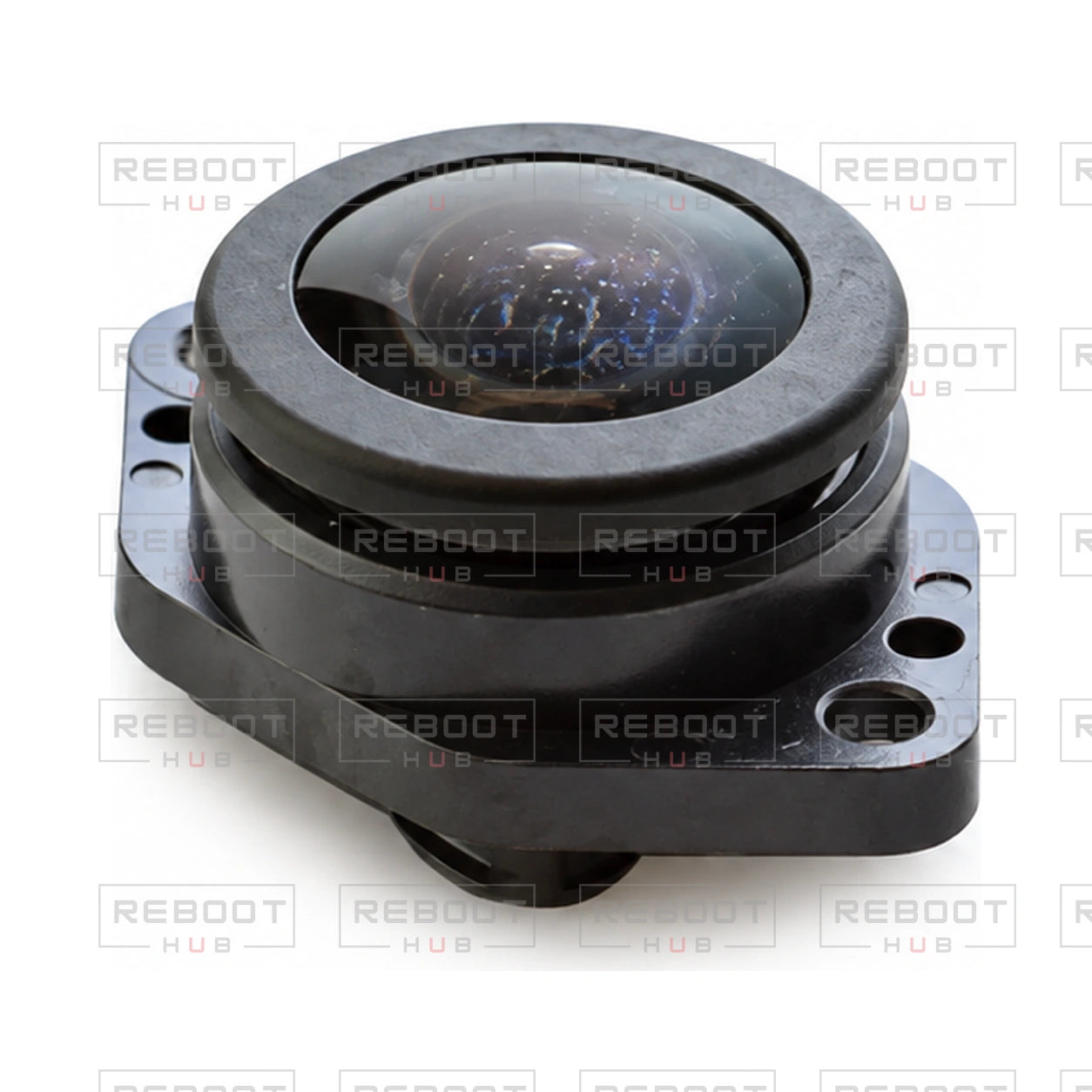 OEM-pulled DJI Mini 4 Pro Vision Lens Glass with Housing on white with Reboot Hub watermark overlay