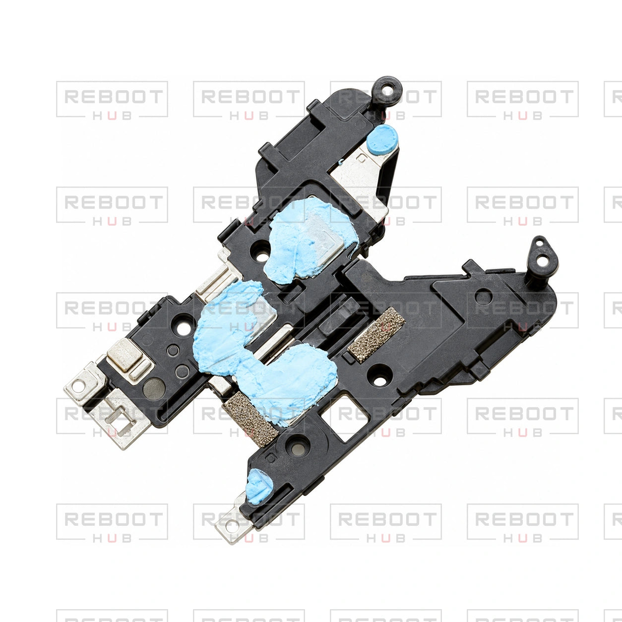 OEM-pulled DJI Mini 3 Heat Sink Plate on white with Reboot Hub watermark overlay