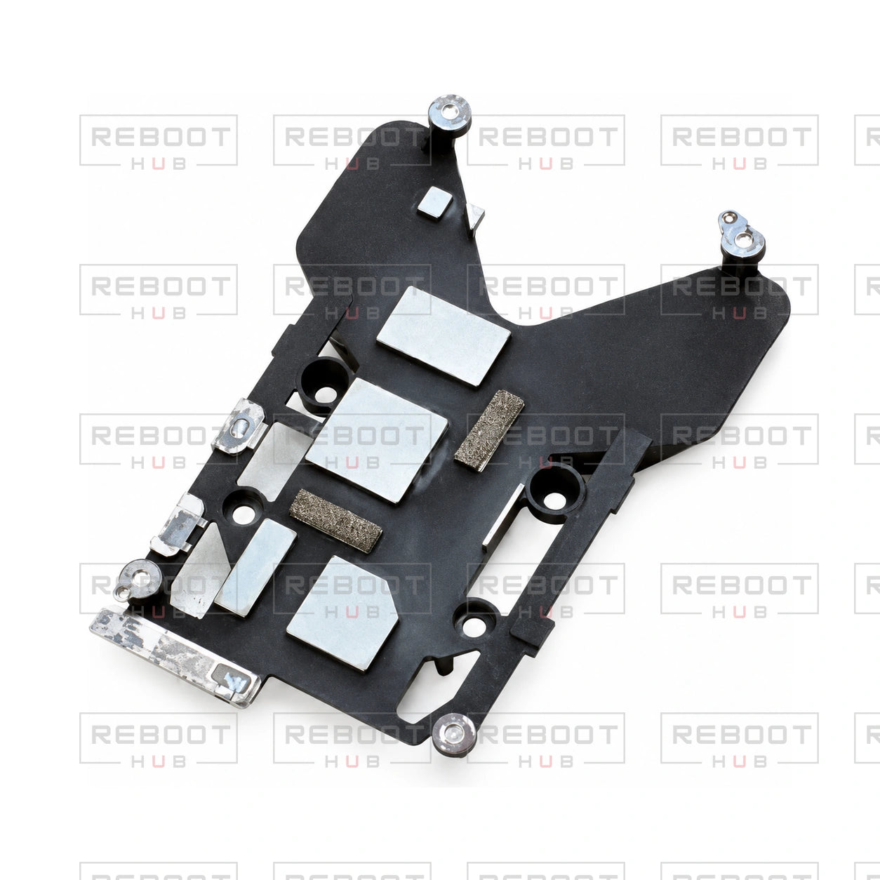 OEM-pulled DJI Mini 3 Pro Heat Sink Plate on white with Reboot Hub watermark overlay