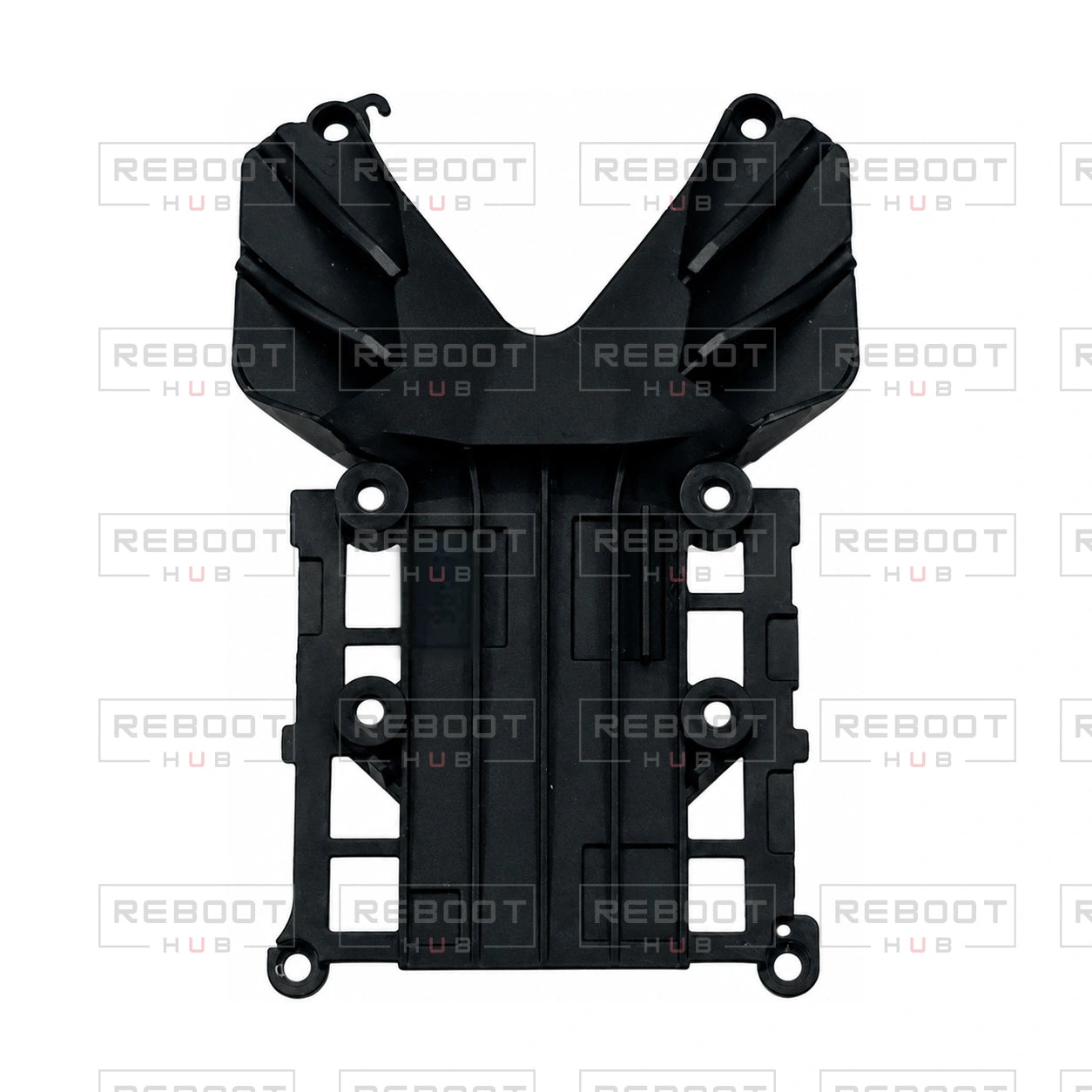 OEM-pulled DJI Mini 4 Pro Heat Sink Plate on white with Reboot Hub watermark overlay