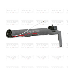 OEM-pulled DJI Mini 5 Pro Front Arm Left on white with Reboot Hub watermark overlay