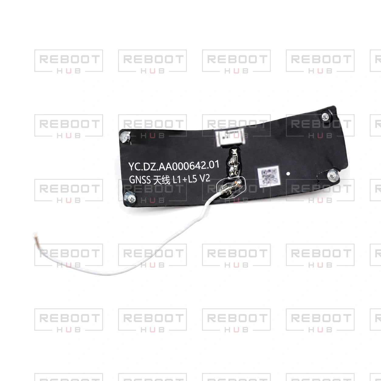 OEM-pulled DJI Mini 5 Pro GPS Module on white with Reboot Hub watermark overlay
