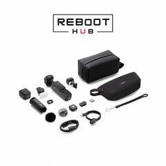 DJI Osmo Pocket 4 Creator Combo with original accessories and Reboot Hub logo; model-reference image