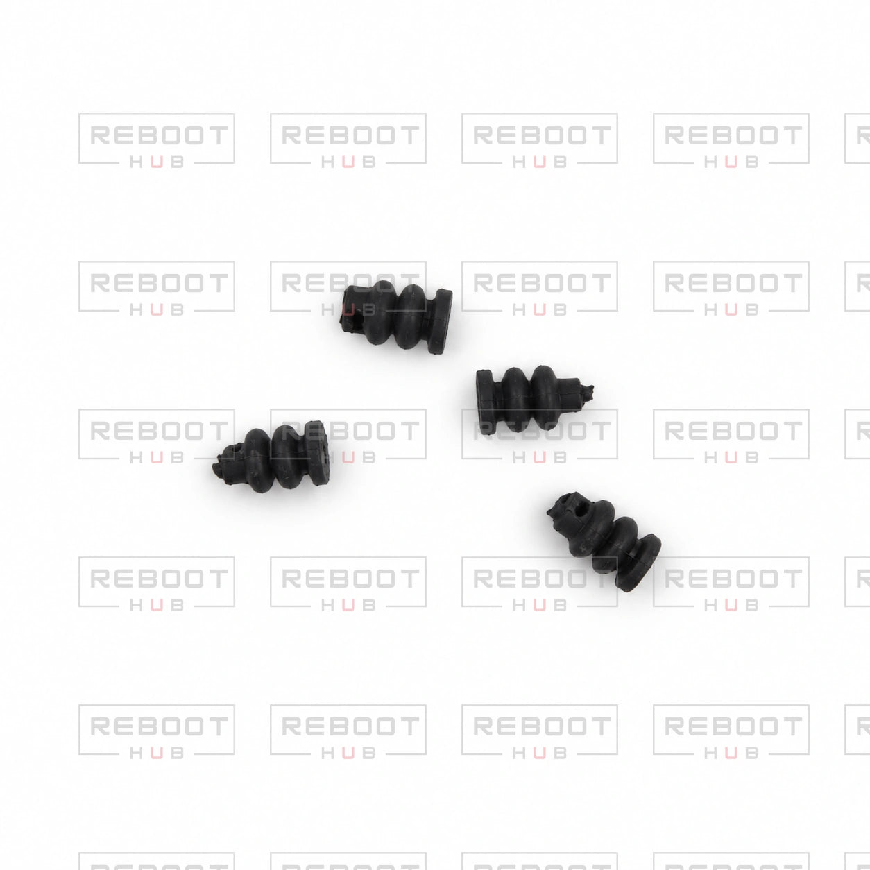 OEM-pulled DJI Air 2S Gimbal Rubber Damper on white with Reboot Hub watermark overlay — source view 1