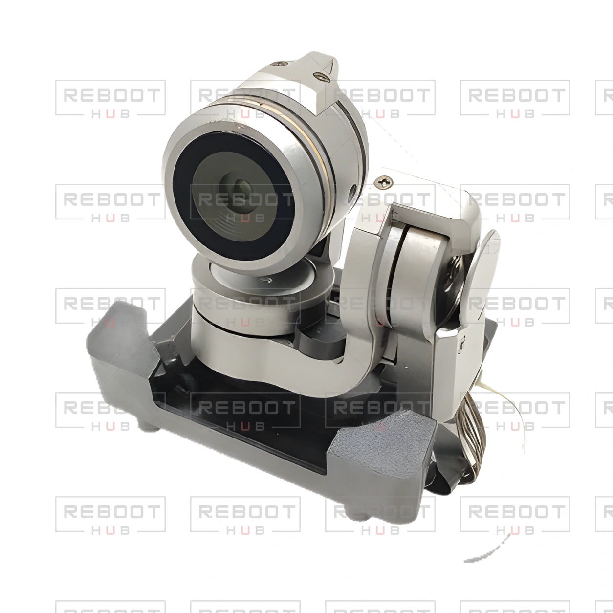 OEM-pulled DJI Mavic Pro / Mavic Pro Platinum Gimbal Camera Assembly, photographed view 37, on white with Reboot Hub watermark overlay