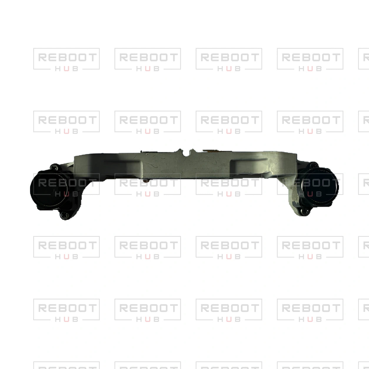 OEM-pulled DJI Mavic Pro Forward Vision Module, photographed view 60, on white with Reboot Hub watermark overlay