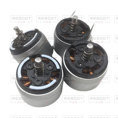 OEM-pulled DJI Mavic Pro Silver Motor Set (4 Pieces), photographed view 112, on white with Reboot Hub watermark overlay