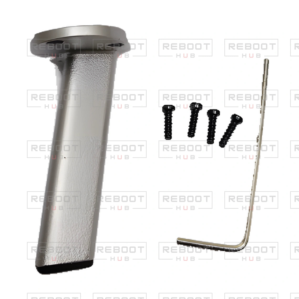 OEM-pulled DJI Mavic Pro Platinum Front Landing Gear Right, photographed view 138, on white with Reboot Hub watermark overlay