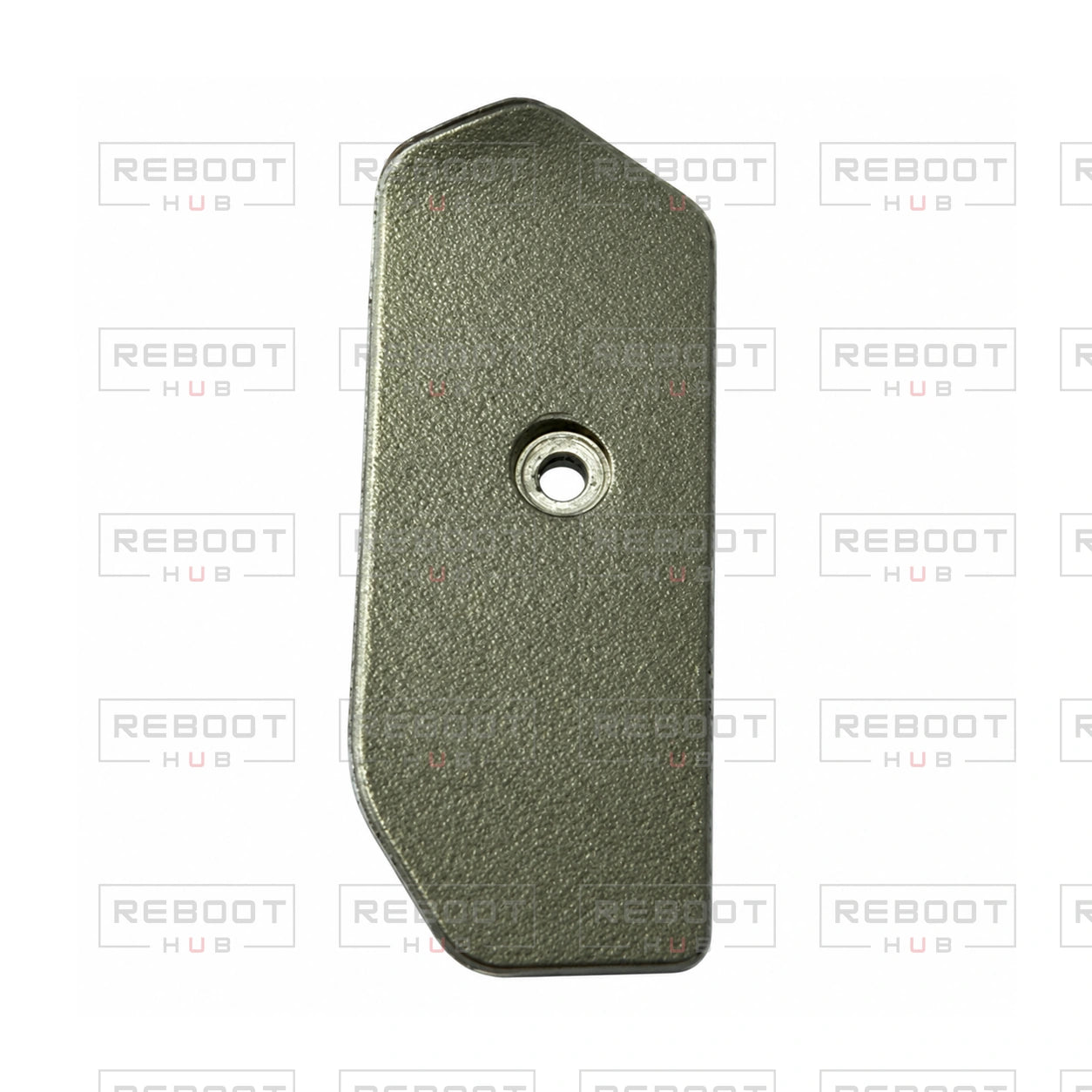 OEM-pulled DJI Mavic Pro Platinum Front Arm Rotation Axis Cover Right, photographed view 142, on white with Reboot Hub watermark overlay