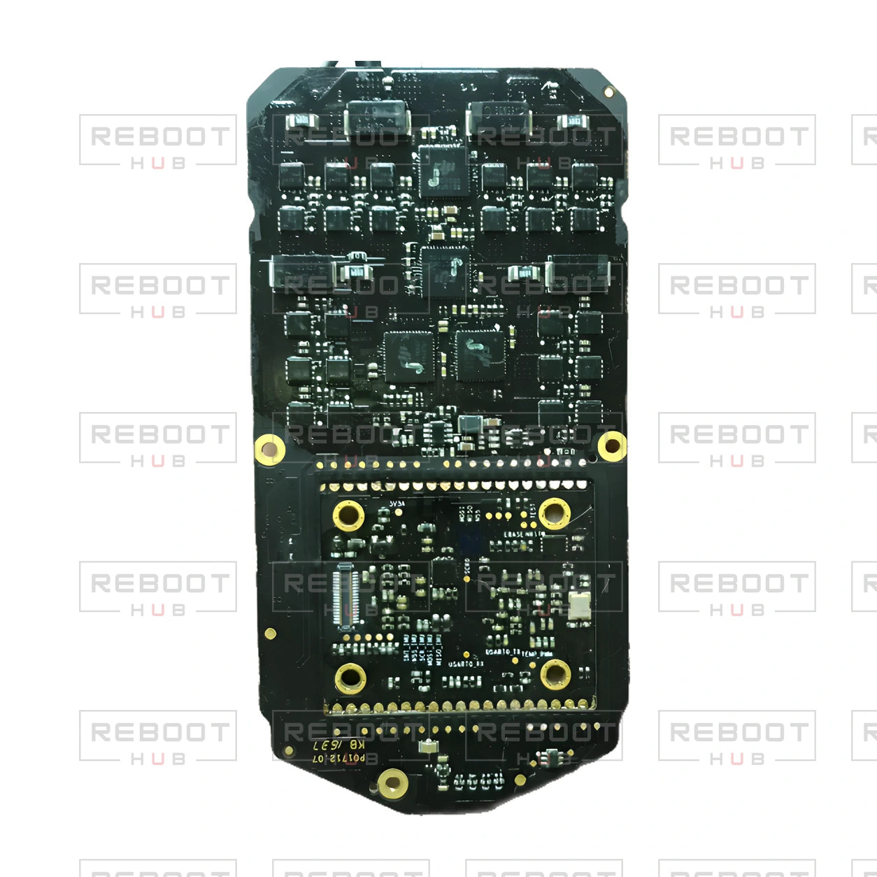 OEM-pulled DJI Mavic Pro ESC Board, actual front view 1, white background with Reboot Hub watermark overlay