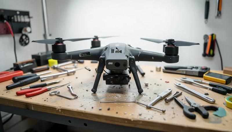DJI FPV Drone Motherboard Repair in China Costs  Timelines 2 - drone on professional repair workbench with tools