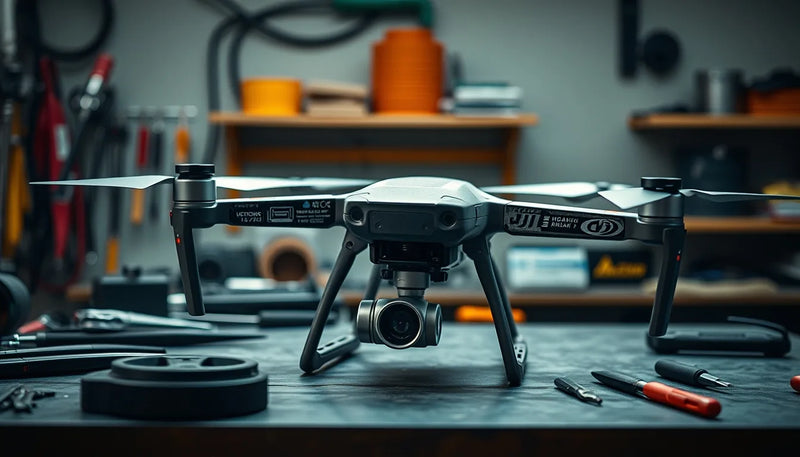 Protected DJI drone cartons, condition record and receiving checklist prepared for a bulk shipment
