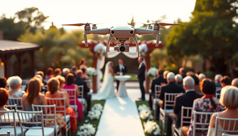 Best Quiet Drone for Wedding Ceremony Aerial Shots in the UK - wedding ceremony drone photography cover image